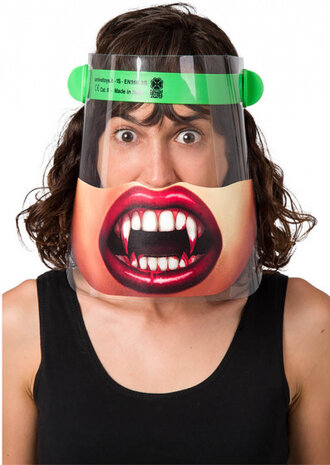 gezichtsmasker Vampier transparant/rood