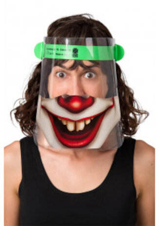 gezichtsmasker Horror Clown transparant/rood