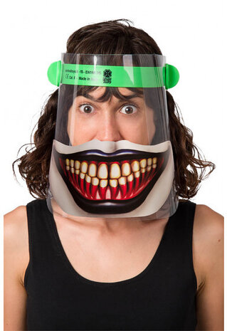 gezichtsmasker Horror Clown transparant/zwart