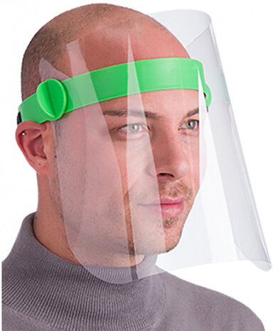 gezichtsscherm Pet transparant/groen one-size
