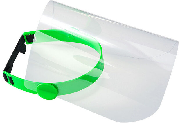 gezichtsscherm Pet transparant/groen one-size