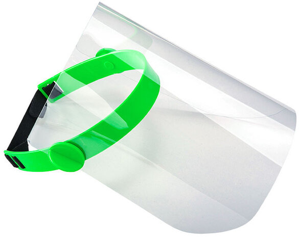 gezichtsscherm Pet transparant/groen one-size