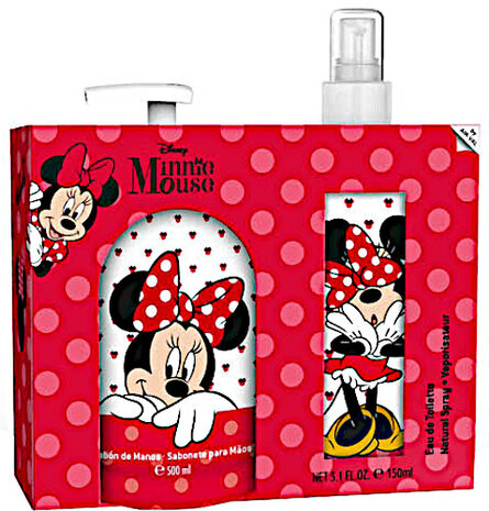 geurset Minnie Mouse meisjes 650 ml wit/rood 2-delig