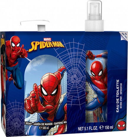 geurset Spider-Man junior 650 ml lichtblauw/wit 2-delig