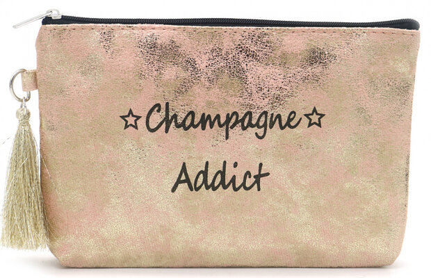 clutch dames 18,5 x 13 cm polyurethaan ros&eacute;goud