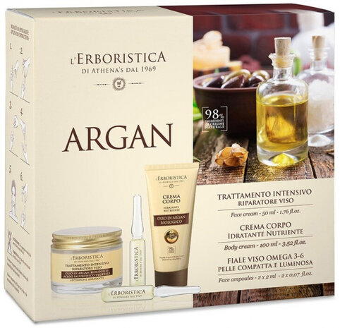 giftset Argan dames vegan beige 4-delig