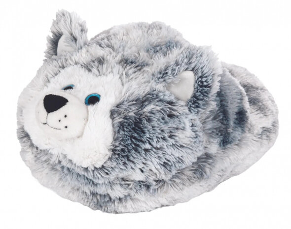 voetenwarmer Husky junior 35 x 25 cm pluche grijs
