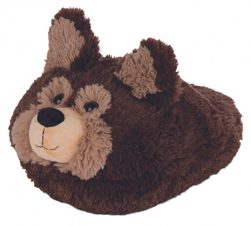voetenwarmer Hond junior 35 x 25 cm pluche bruin