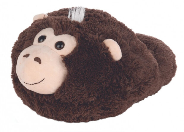 voetenwarmer Gorilla junior 35 x 25 cm pluche bruin