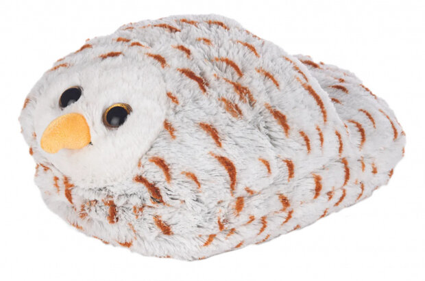 voetenwarmer Uil junior 35 x 25 cm pluche wit