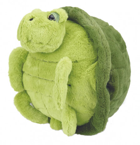 handwarmer Schildpad junior 35 x 35 cm pluche groen