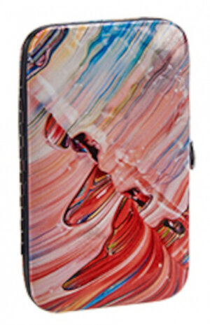manicureset 8 x 12 cm staal/leer 7-delig