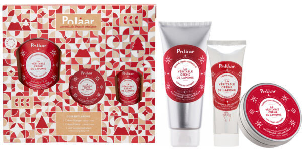 cadeauset Genuine Lapland unisex 300 ml wit/rood 3-delig