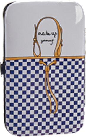 manicureset 8 x 12,5 cm staal wit/blauw/bruin 8-delig
