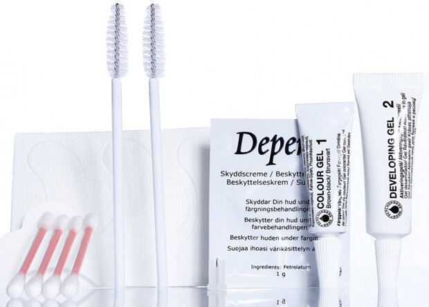 verfset Eye Lash &amp; Eyebrow 9,5 ml donkerbruin 21-delig
