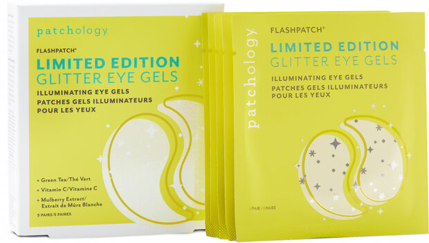 ooggelpad Illuminating Glitter dames geel/wit 5 stuks