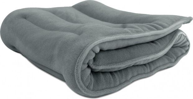warmtekussen 66 x 23 cm fleece/vlaszaad/lavendel grijs
