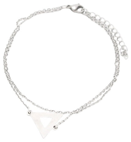 schakelarmband Triangle dames verstelbaar RVS zilver