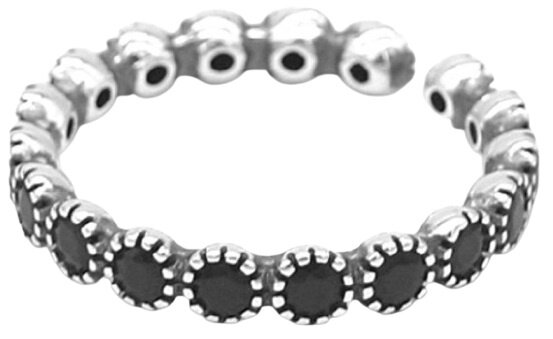 ring Bella dames zwart/zilver verstelbaar