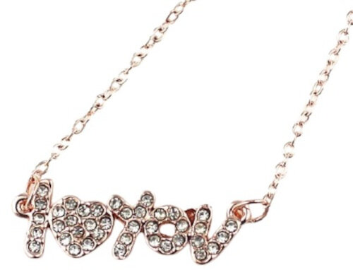 schakelketting love dames RVS ros&eacute;goud verstelbaar