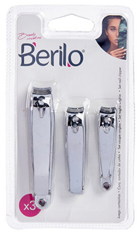 nagelknippers staal zilver 3-delig
