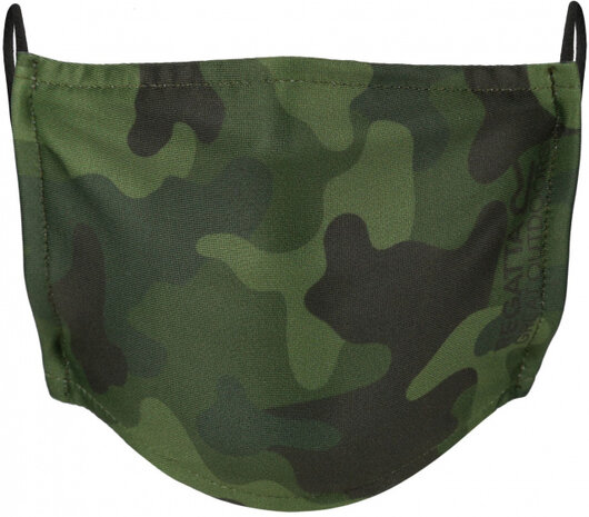 mondkapjes junior polyester camouflagegroen 3 stuks