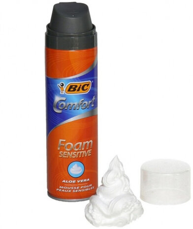 scheerschuim heren 250 ml alo&euml; vera oranje/blauw