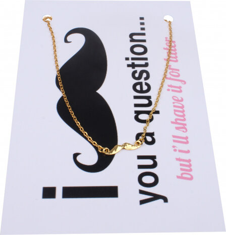 ketting Mustache dames staal goud verstelbaar