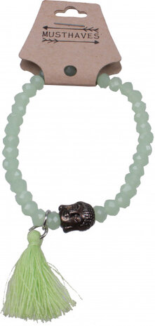 armband Buddha dames lime/lichtgroen/koper one-size