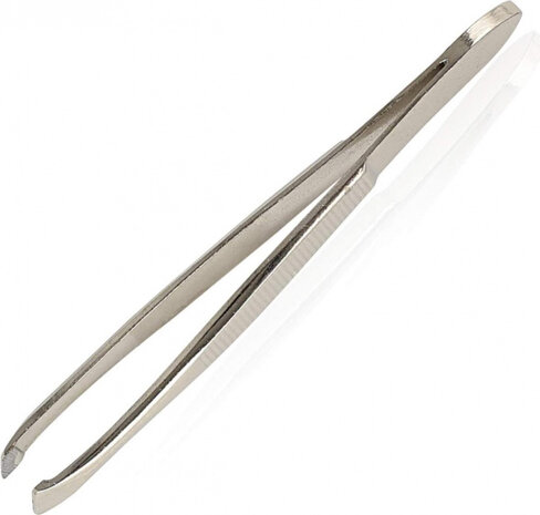 pincet gebogen 8 cm RVS zilver