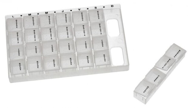 pillendoos per week 17 x 2 x 11 cm transparant (ES)