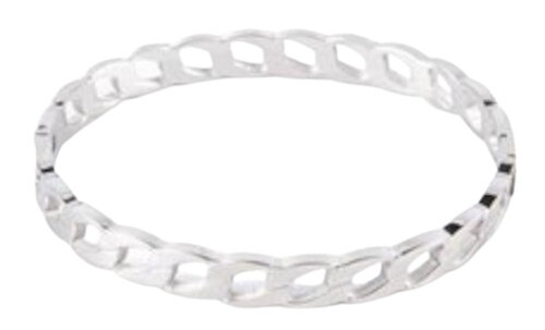 banglearmband Chain dames 6 cm RVS zilver