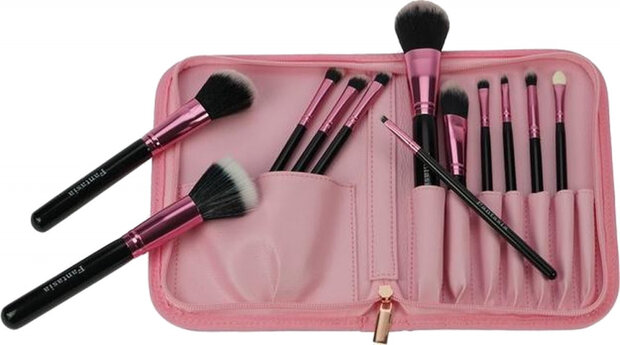 make-up penselen dames synthetisch roze 13-delig
