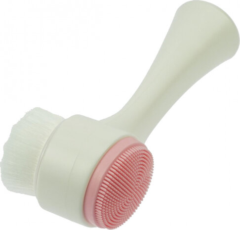 gezichtsborstel dames 13 cm synthetisch/siliconen wit