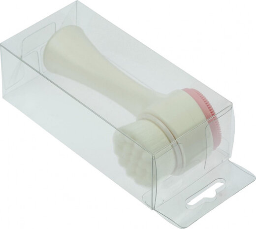 gezichtsborstel dames 13 cm synthetisch/siliconen wit