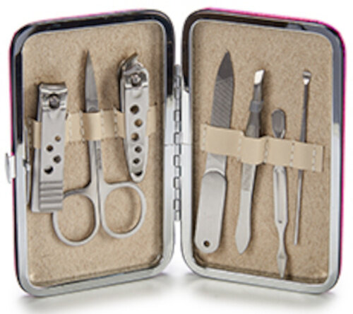 manicureset 8 x 12,5 cm staal zilver 8-delig