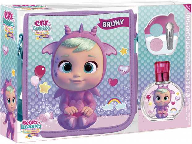 cadeauset Cry Babies meisjes 50 ml 2,4 gram lila 3-delig