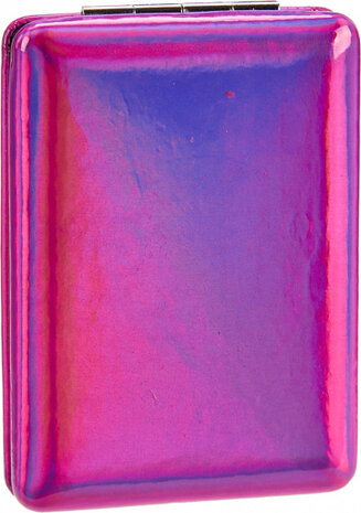 make-upspiegel metallic 8,5 x 6,2 cm glas roze