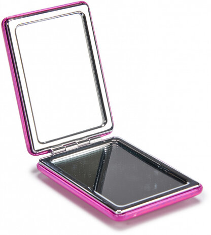 make-upspiegel metallic 8,5 x 6,2 cm glas roze