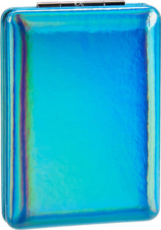 make-upspiegel metallic 8,5 x 6,2 cm glas blauw