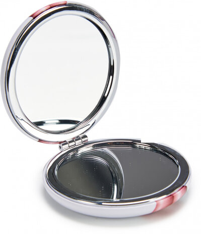 make-upspiegel nagels rond 8 x 2,4 cm glas wit/paars
