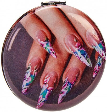 make-upspiegel nagels rond 8 x 2,4 cm donkerpaars