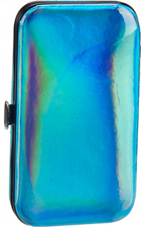 manicureset metallic 10,8 cm staal blauw 7-delig
