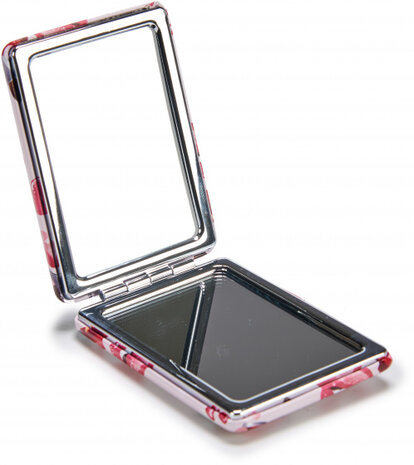 make-upspiegel lippen rechthoek 8,5 cm wit/rood