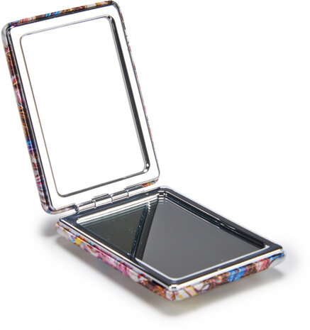 make-upspiegel abstract rechthoek 8,5 cm glas rood