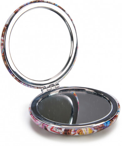 make-upspiegel abstract rond 8 x 2,4 cm glas blauw