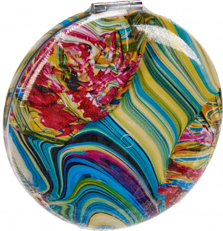 make-upspiegel abstract rond 8 x 2,4 cm glas groen