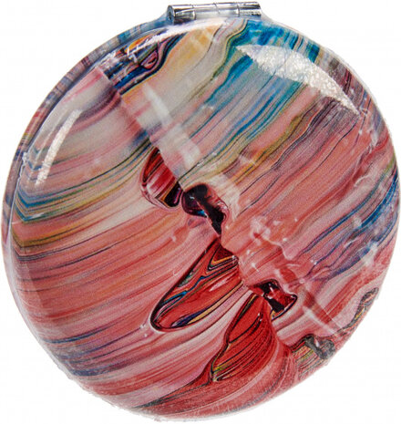 make-upspiegel abstract rond 8 x 2,4 cm glas rood