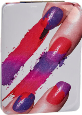 make-upspiegel nagels rechthoek 8,5 cm glas wit