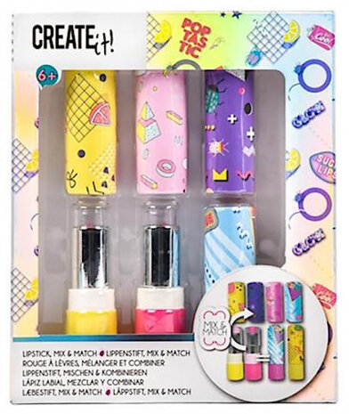 lippenstift Poptastic Mix And Match meisjes 6-delig
